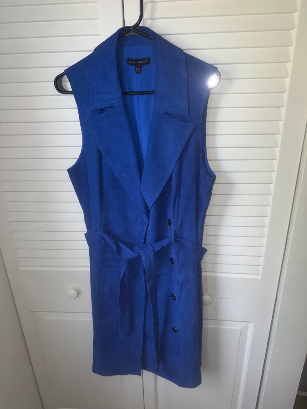 BANANA REPUBLIC Suede Trench Dress size large Mountain Blue